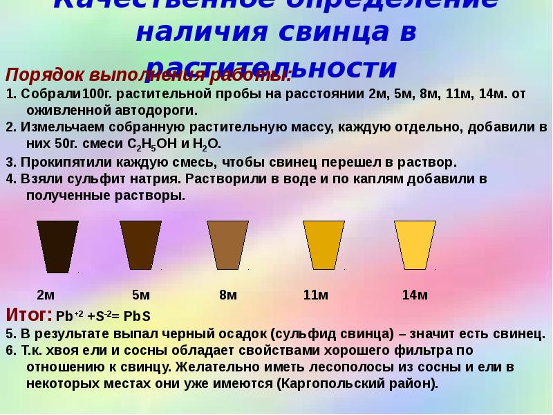 Качественное определение наличия свинца в растительности