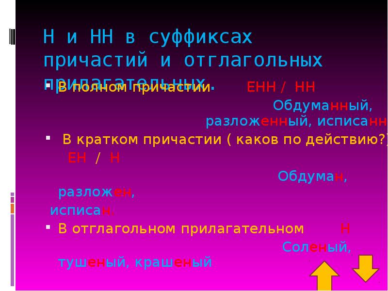 Суффикс енн в причастиях