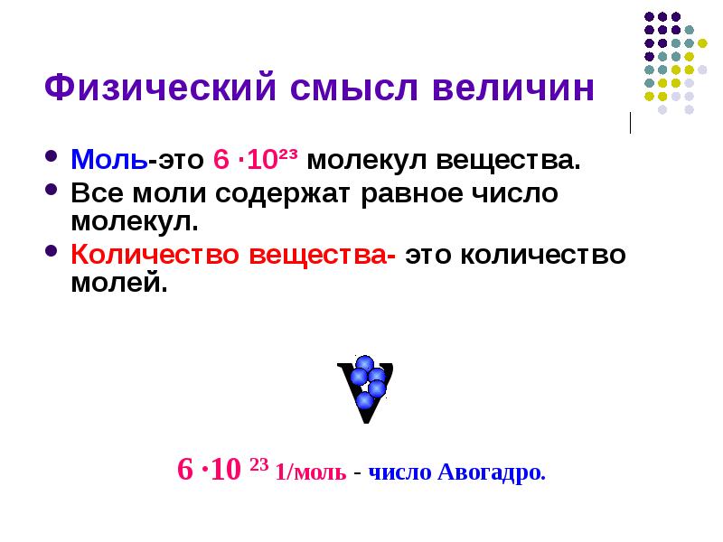 Количество вещества 1 моль содержит. Моль физический смысл. Моль в физике. 1 Моль это в физике. Моль физика.