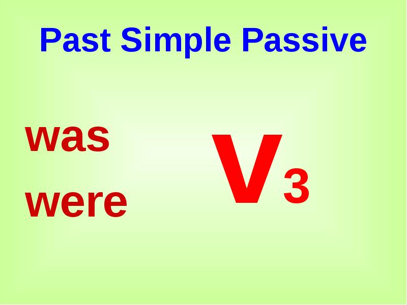 Past Simple Passive
was
were Past Simple Passive
was
were