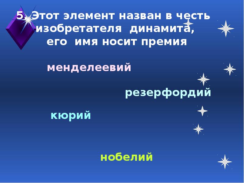 Изобретения названные в честь изобретателя. Этот элемент называется. Элемент названный в честь острова. Этот элемент назван в честь Франции (по её латинскому названию)..