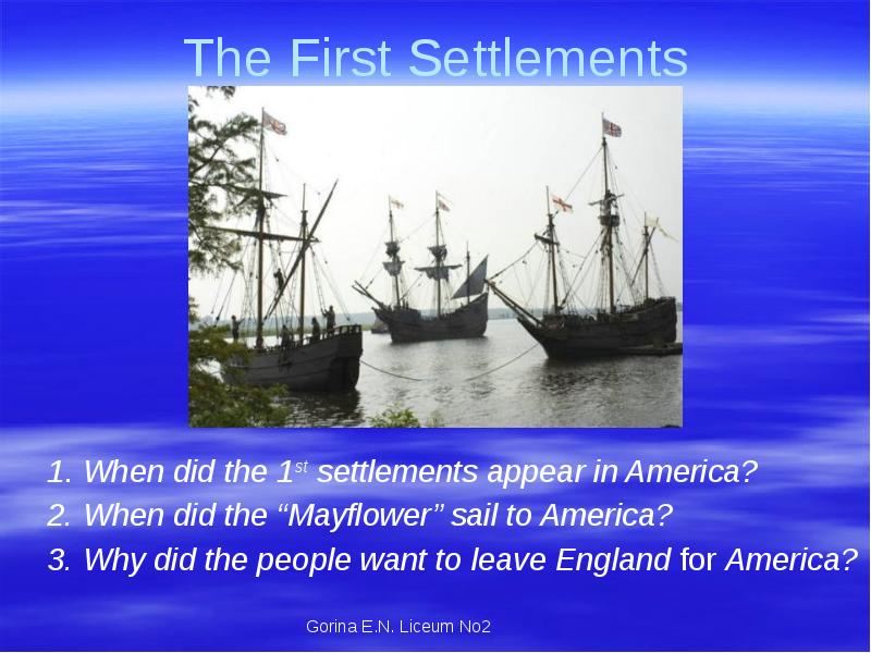 When america was discovered. The first English Settlements appeared in. First Settlements in America. The first English Settlements appeared in America in:. The first stable 1 Settlements appeared.