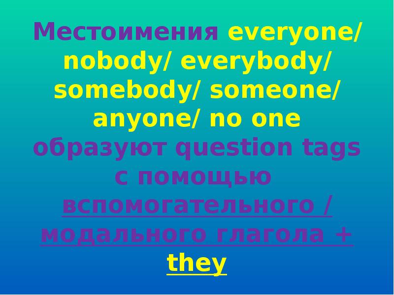 Everybody nobody somebody anybody презентация