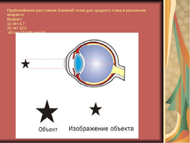 Ближняя точка зрения. Строение глаза. Среднее зрение человека. Ближняя точка глаза расстояние. Физика глаз и зрение опорный конспект.