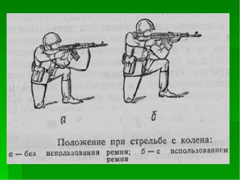 Положения для стрельбы из автомата схема