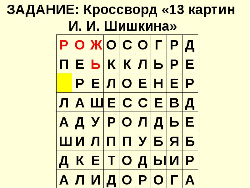 Не вид а картина сканворд 8 букв