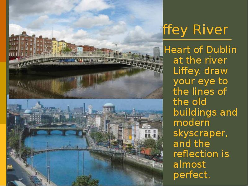 Liffey River  Heart of Dublin at the river Liffey. draw