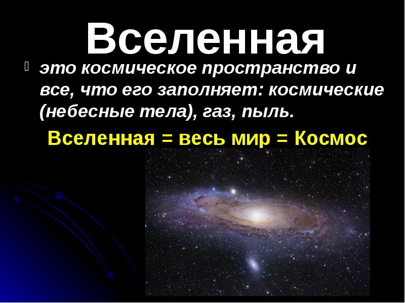 Вселенная тема по географии