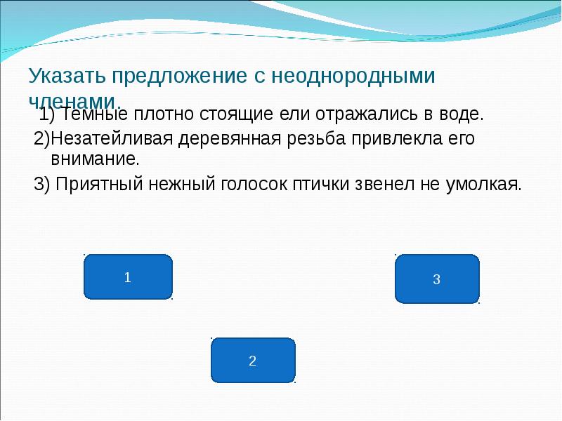 Не умолкая. Тёмные плотно стоящие ели отражались в воде. Предложения с неоднородными предложениями. Тёмные плотно стоящие ели отражались в воде однородные. Предложения с неоднородными членами- предложения.