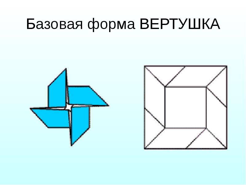 Базовые формы оригами для дошкольников схемы