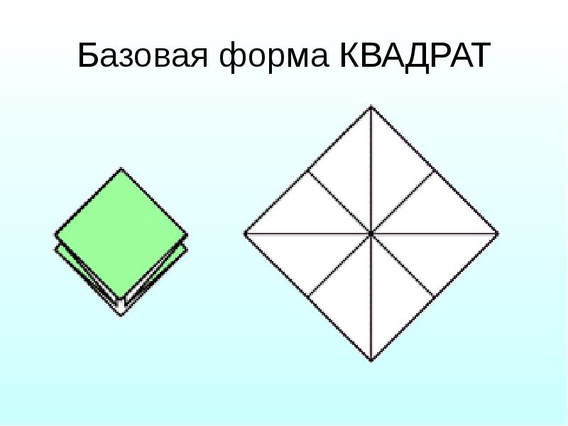 Схема квадрата оригами