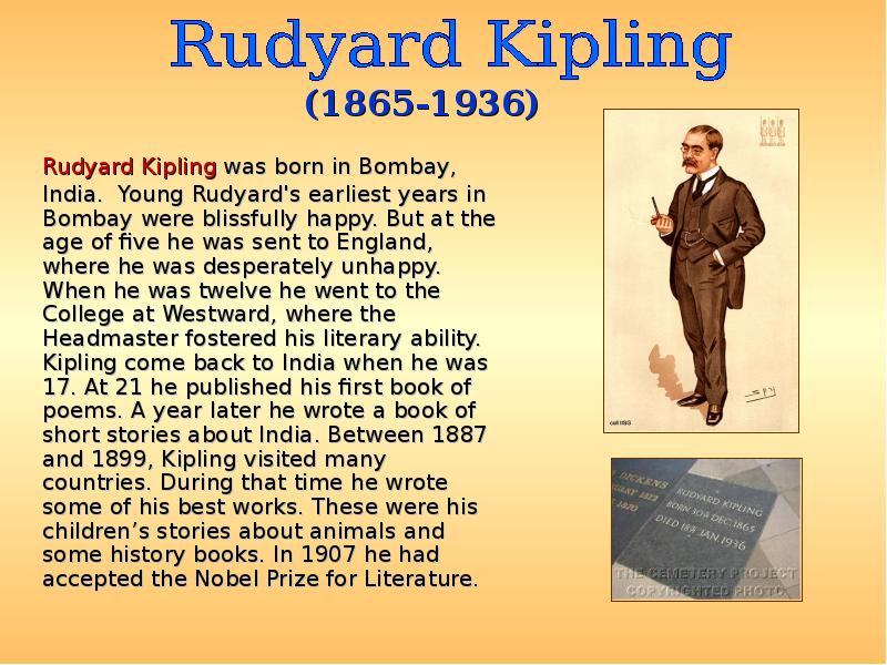 Описание актера на английском. Киплинг презентация на английском языке. Редьярд Киплинг на английском. Английская литература презентация. Rudyard Kipling презентация.