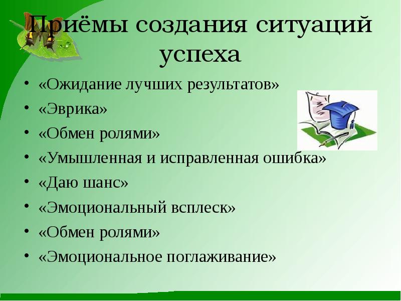 Приемы на уроках в школе. Создание ситуации успеха на уроке. Приемы создания ситуации успеха. Примеры создания ситуации успеха. Ситуация успеха презентация.