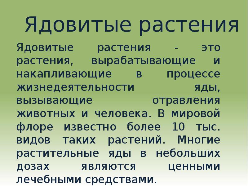 Проект по биологии ядовитые растения 5 класс