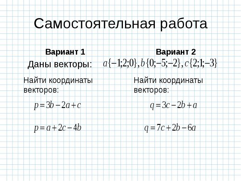 Координаты точки и координаты вектора в пространстве 10 класс презентация