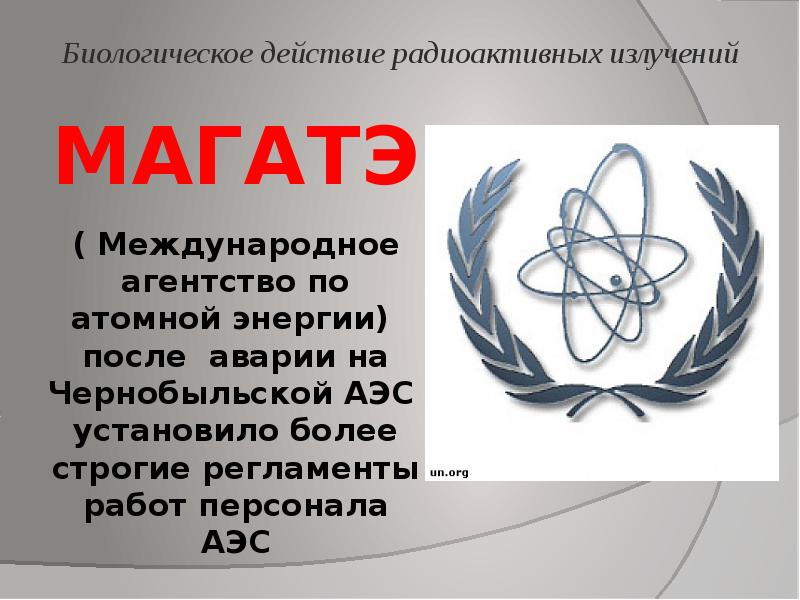 МАГАТЭ  ( Международное агентство по атомной энергии)  после аварии