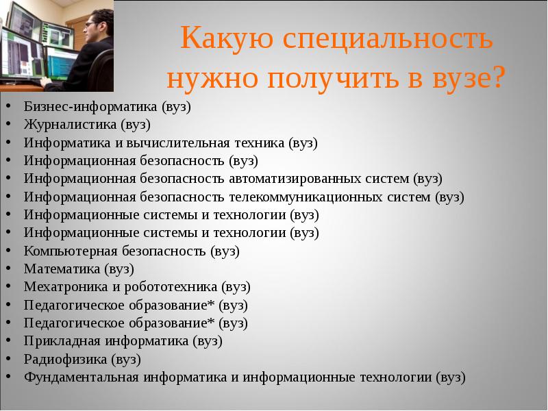 На какую работу устроиться. Информатика и вычислительная техника профессии. Специальности с информатикой. Профессии ИВТ. Бизнес-Информатика специальность.