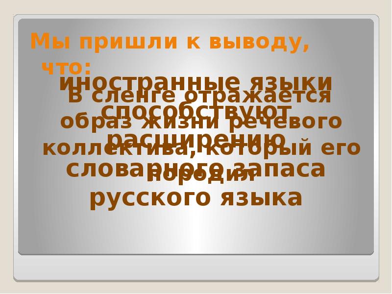 Англицизмы в русском молодежном сленге проект