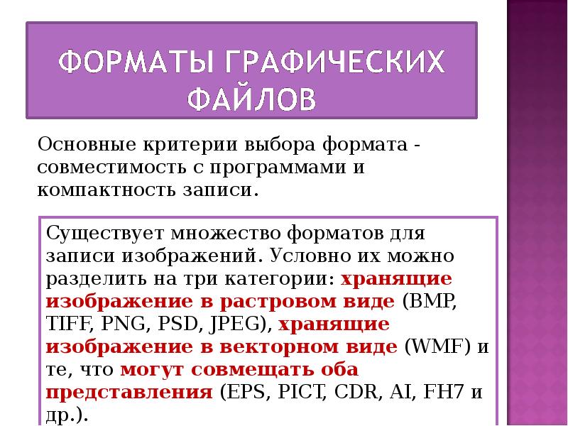 Презентация графические форматы файлов