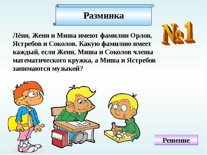 Квадрат слагаемых. Леня Женя и Миша имеют фамилии Орлов Соколов и Ястребов. Леня Женя и Миша имеют. Задача по типу кто есть кто. Лена Женя и Миша имеют фамилии Орлов Соколов.