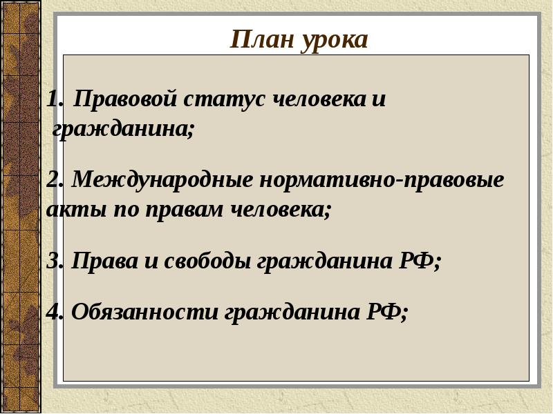 Сложный план на тему гражданин рф