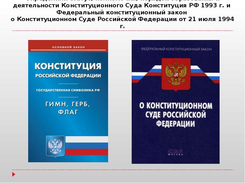 Определили статус, полномочия, порядок образования и деятельности Конституционного Суда Конституция РФ