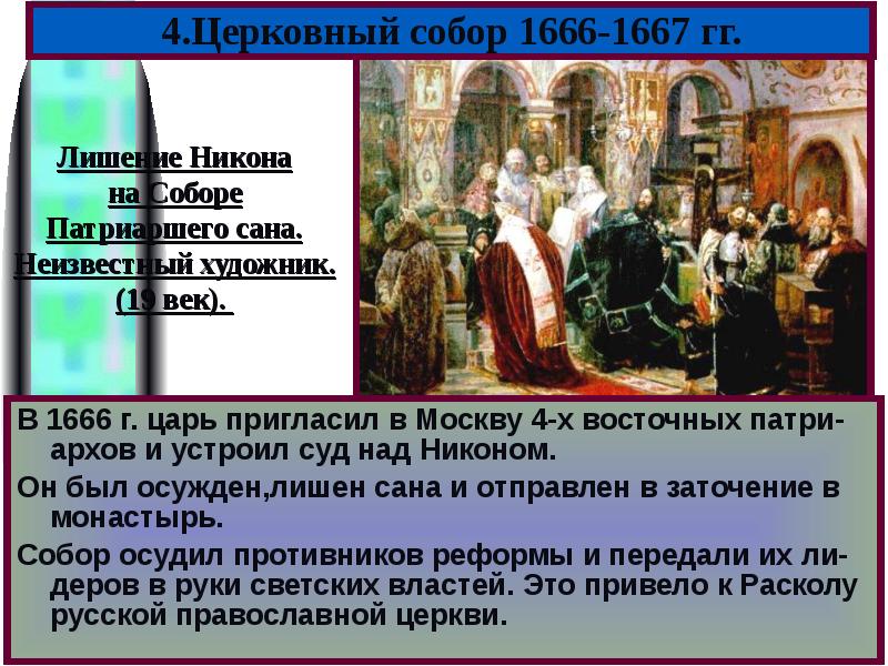 Раскол в русской православной церкви в 17 веке презентация 7 класс