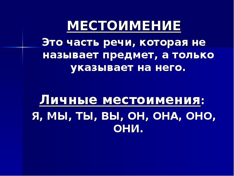 Презентация на тему местоимение