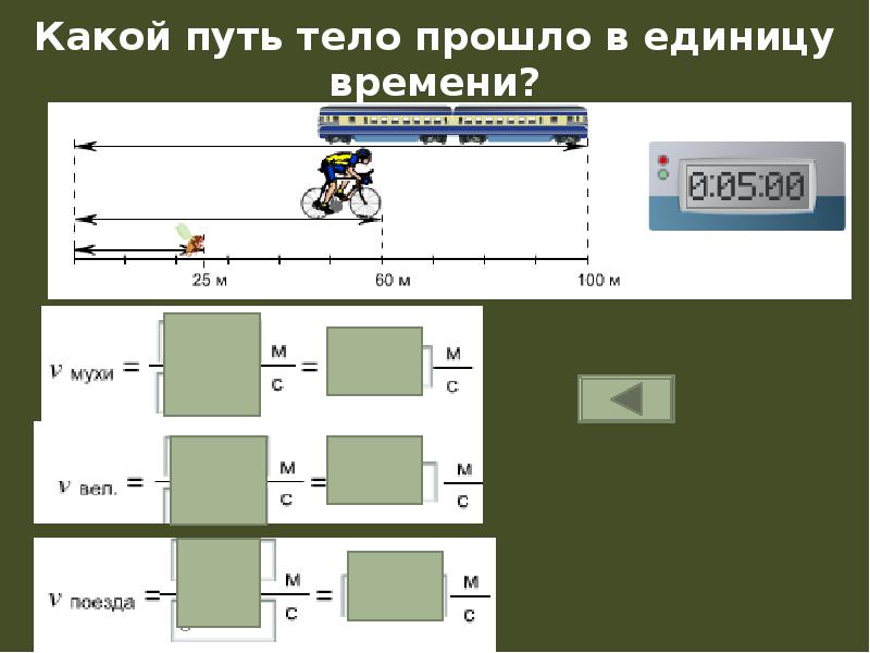 Какой путь тело прошло в единицу времени? Какой путь тело прошло в единицу времени?