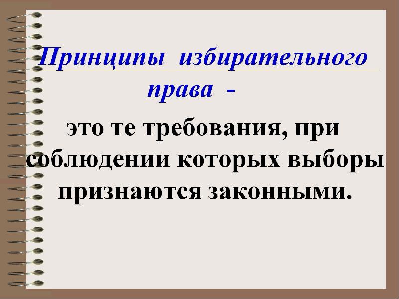 Принципы избирательного права презентация