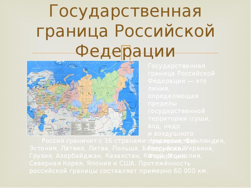 Презентация про границы россии