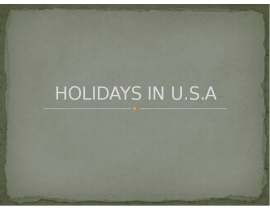 Holidays USA (Праздники в США)