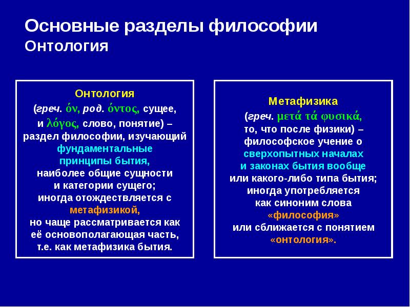 Общее понятие онтологии. Основные разделы философии. Раздел философии, изучающий фундаментальные принципы бытия – это. Основные вопросы онтологии и метафизики. Разделы философии онтология.