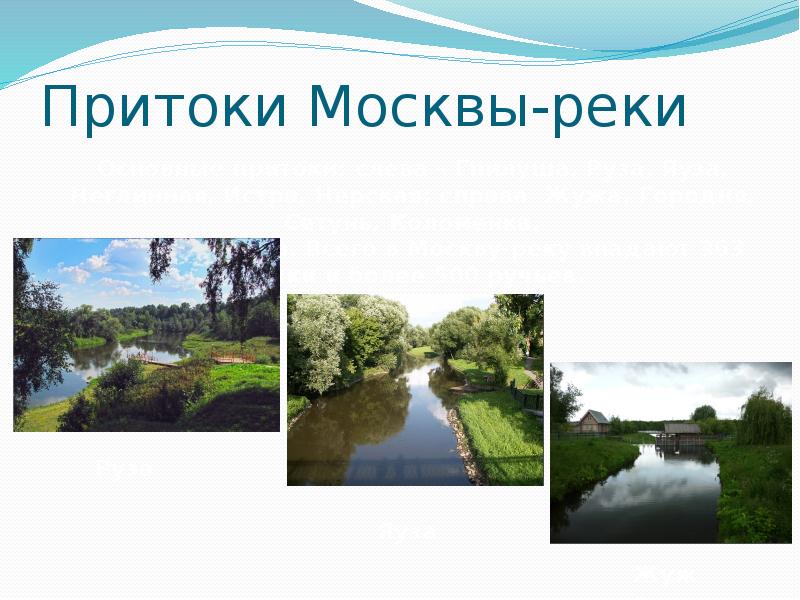 Куда впадает московская река. Притоки Москвы реки. Притоки Москвы реки в Москве. Москва река впадает. Притоки Москвы реки 4 класс.