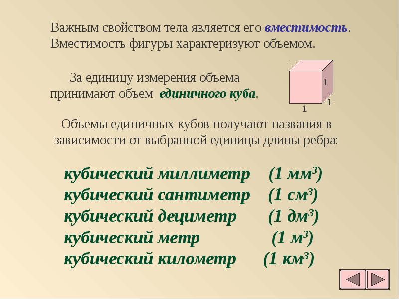 Объем единицы измерения объема презентация