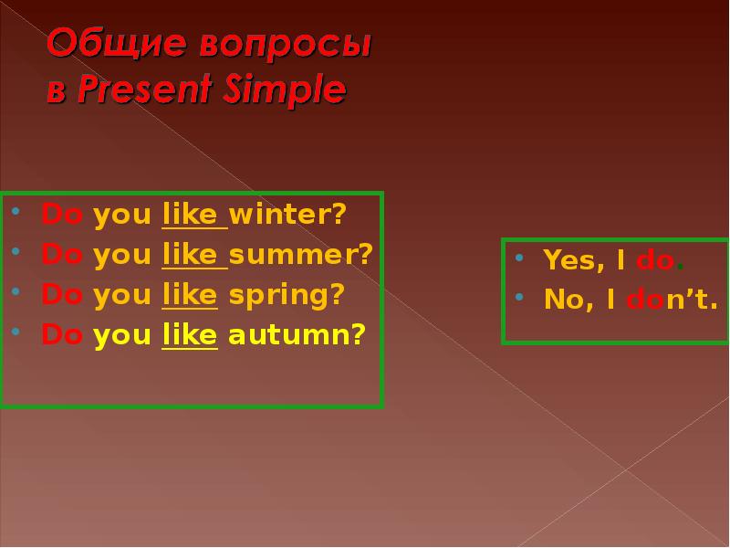 Вопросы в present simple презентация