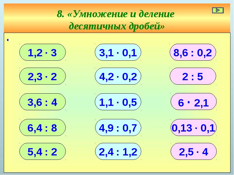 Устный счет сложение и вычитание десятичных дробей 5 класс презентация