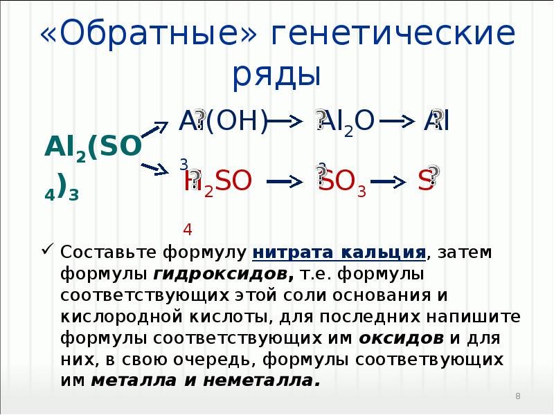 Генетическим рядом является ряд схема которого cu oh 2