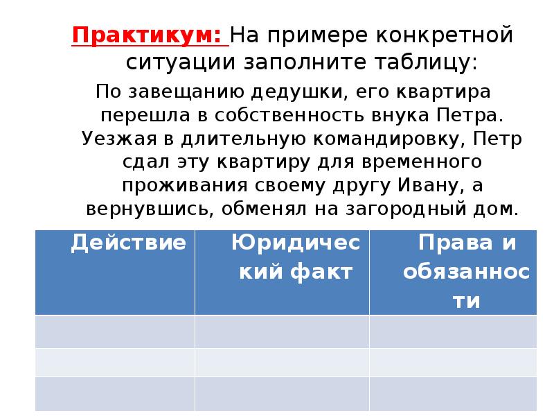 Практикум таблица. Конкретной ситуации заполните таблицу. Практикум на примере конкретной ситуации заполните таблицу. Практикум пример.