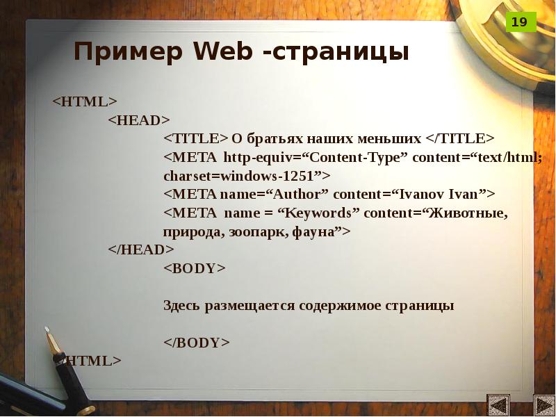 Презентация на тему язык html