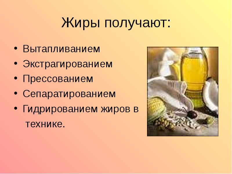 Проект жиры как продукт питания и химическое сырье