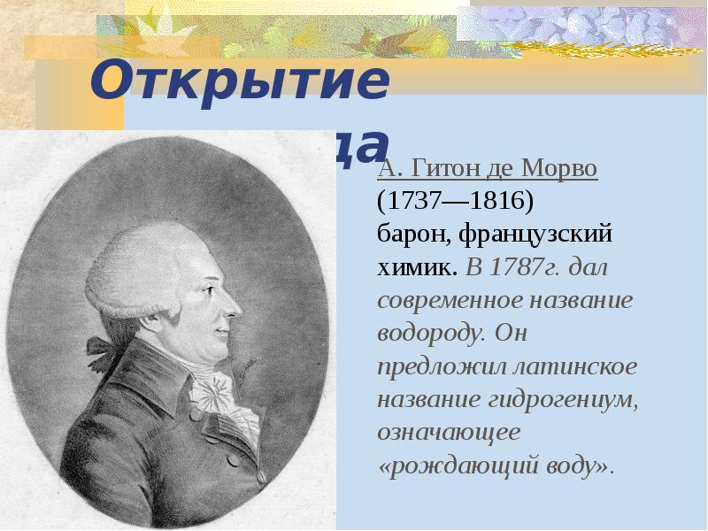 Презентация про водород по химии 8 класс