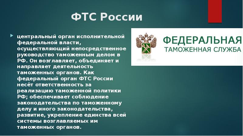 Таможенная служба презентация