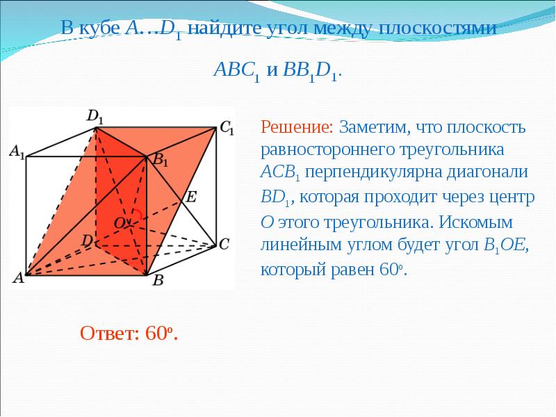 Презентация угол между плоскостями двугранный угол