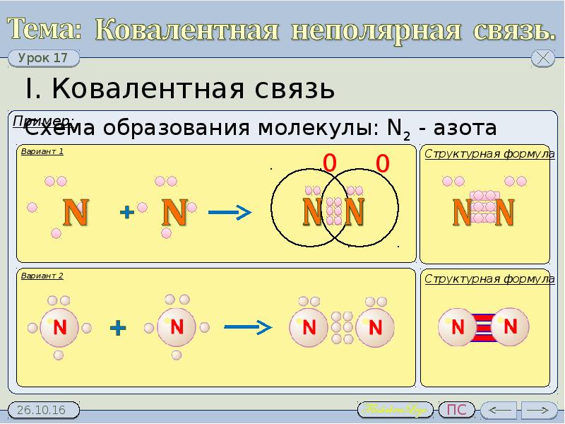 Схема ковалентной связи n2