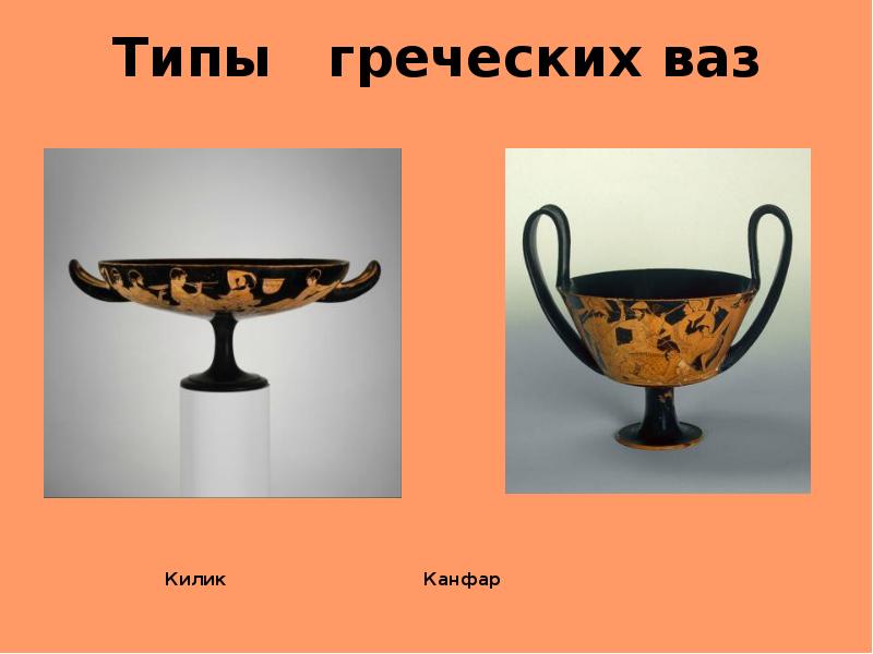 Типы  греческих ваз       Килик