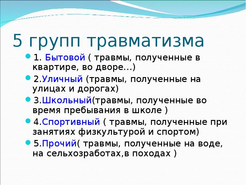 Подростковый травматизм презентация