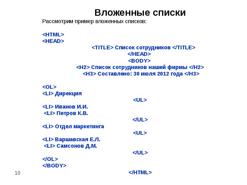 Рассмотрите список. Вложенный список. Пример вложенных списков. Вложенные списки html. Вложенный список html.