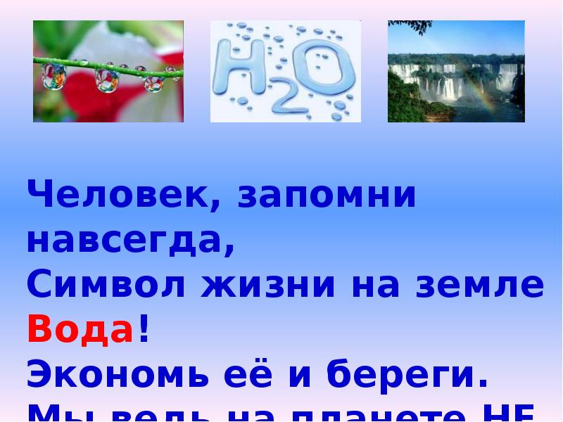 Презентация про окружающий мир 2 класс про воду