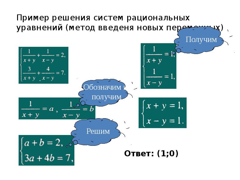 Презентация системы рациональных уравнений 8 класс